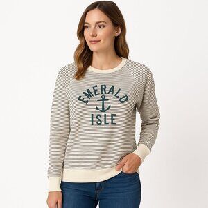 Blue 84 Striped French Terry Crewneck Emerald Isle XL